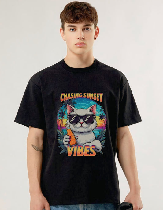 Cool & Comfy Cat Vibes Oversized T-Shirt